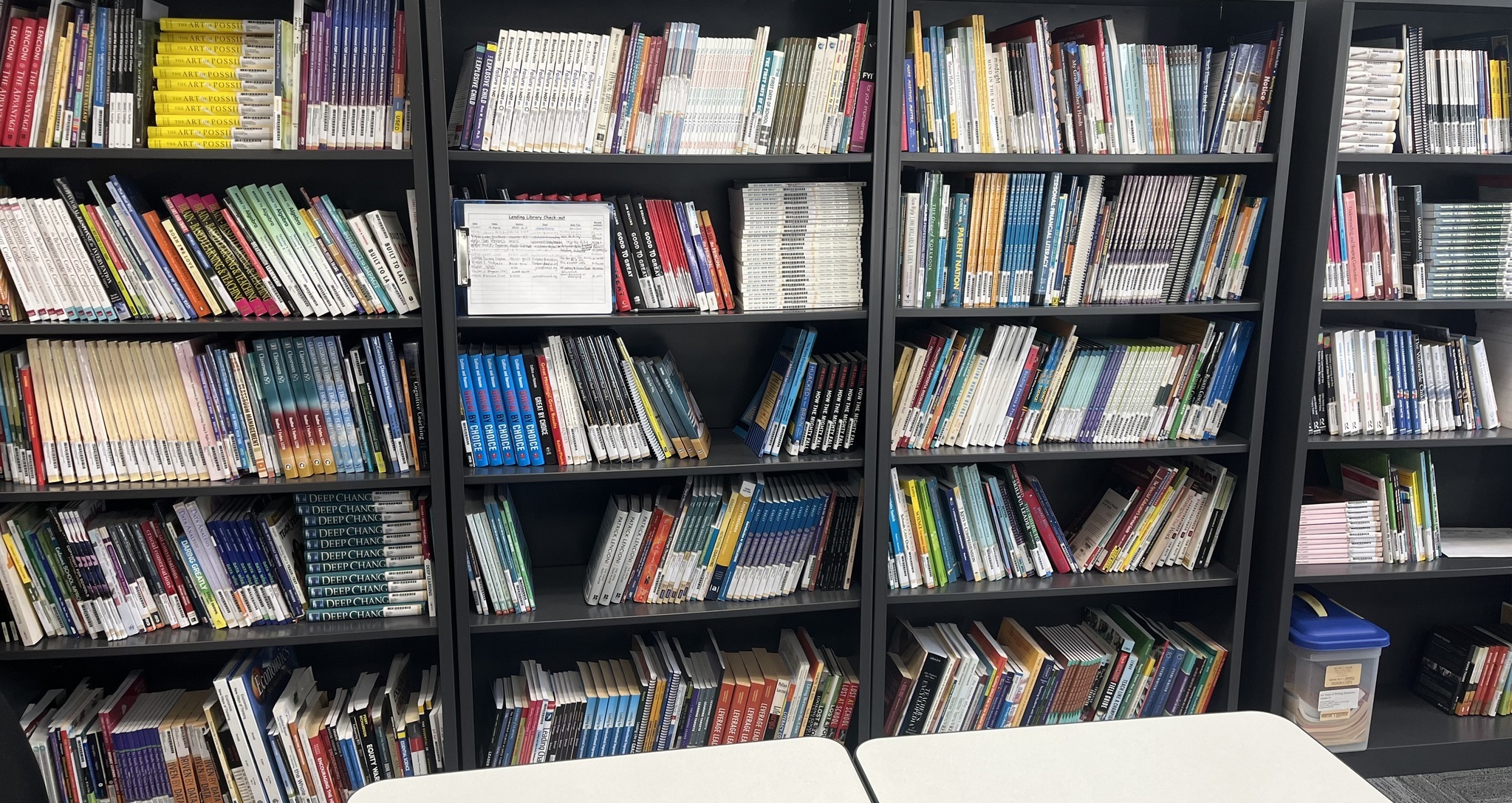 Shelves filled with books